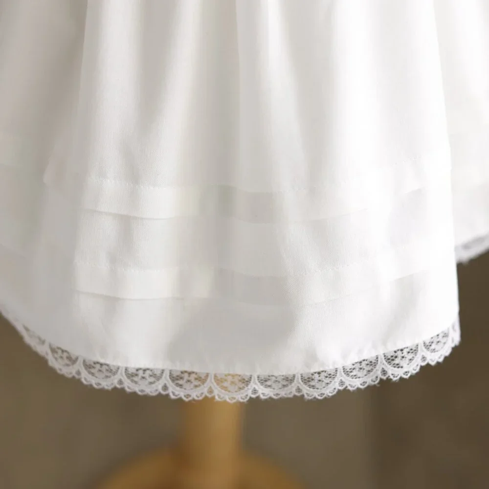 White Smocked Dress 9/12 Month Hand Embroidery Flower Girl Spring Portrait